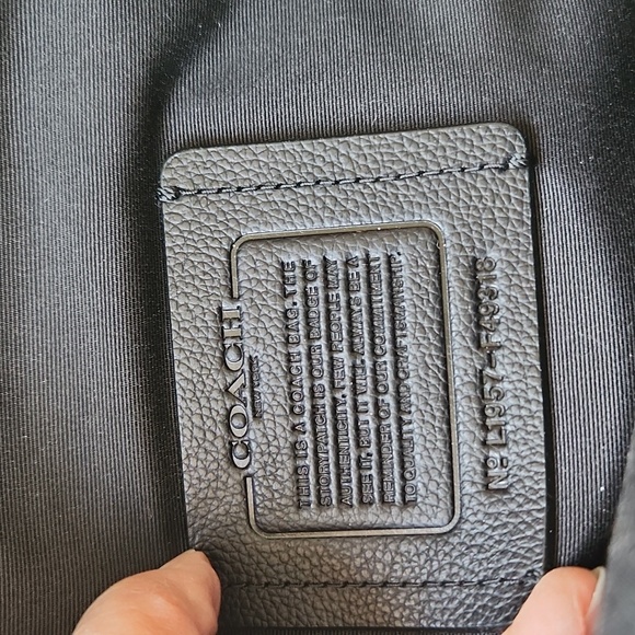 Coach Houston Navy Black Sling Backpack Leather Unisex Varsity Stripe Unisex NWT - Picture 16 of 17